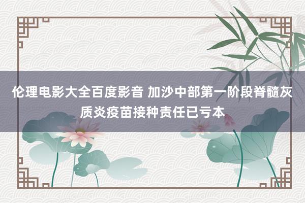 伦理电影大全百度影音 加沙中部第一阶段脊髓灰质炎疫苗接种责任已亏本