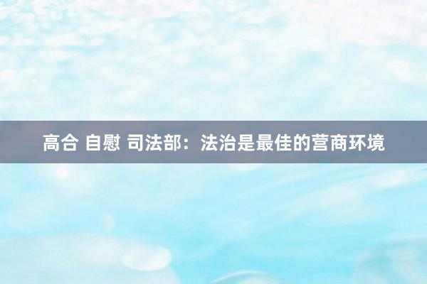 高合 自慰 司法部：法治是最佳的营商环境