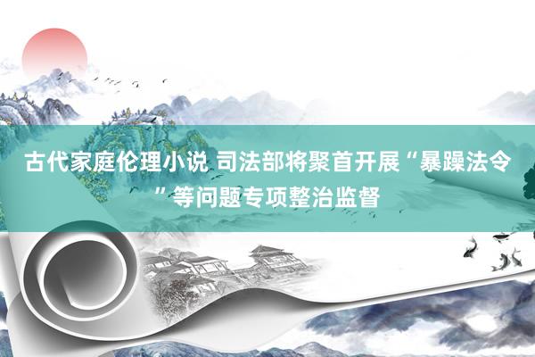 古代家庭伦理小说 司法部将聚首开展“暴躁法令”等问题专项整治监督