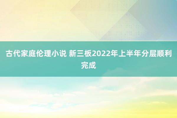 古代家庭伦理小说 新三板2022年上半年分层顺利完成