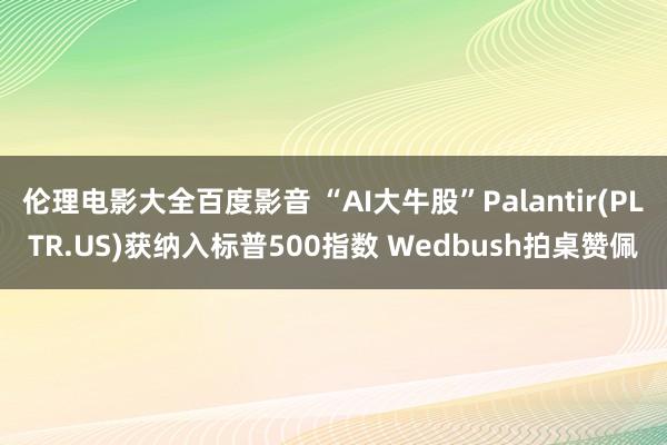 伦理电影大全百度影音 “AI大牛股”Palantir(PLTR.US)获纳入标普500指数 Wedbush拍桌赞佩