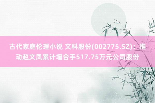 古代家庭伦理小说 文科股份(002775.SZ)：推动赵文凤累计增合手517.75万元公司股份