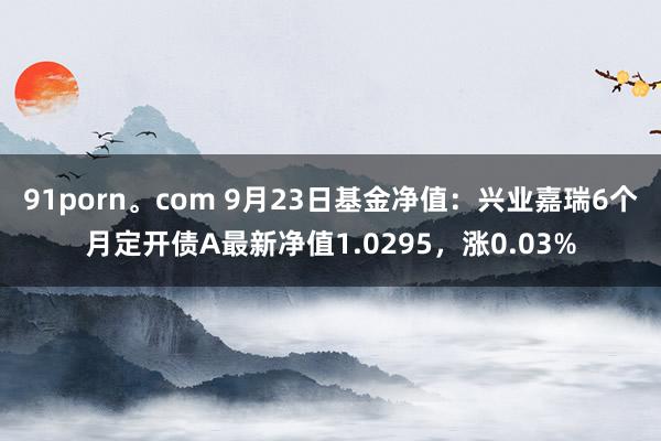 91porn。com 9月23日基金净值：兴业嘉瑞6个月定开债A最新净值1.0295，涨0.03%