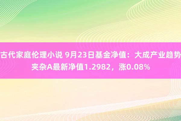 古代家庭伦理小说 9月23日基金净值：大成产业趋势夹杂A最新净值1.2982，涨0.08%