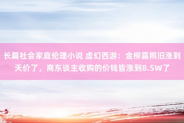 长篇社会家庭伦理小说 虚幻西游：金柳露照旧涨到天价了，商东谈主收购的价钱皆涨到8.5W了