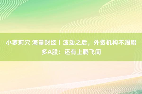 小萝莉穴 海量财经丨波动之后，外资机构不竭唱多A股：还有上腾飞间