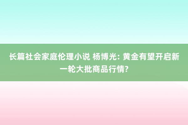 长篇社会家庭伦理小说 杨博光: 黄金有望开启新一轮大批商品行情?