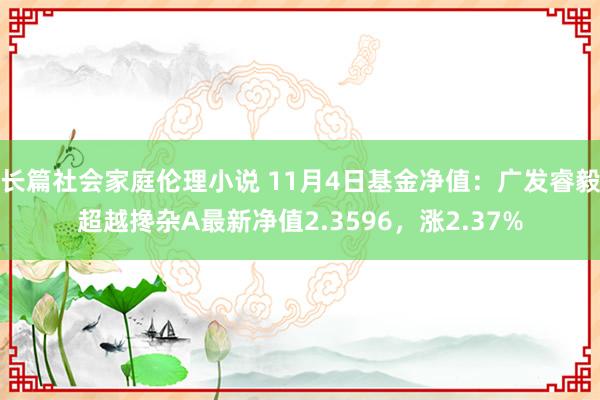 长篇社会家庭伦理小说 11月4日基金净值：广发睿毅超越搀杂A最新净值2.3596，涨2.37%