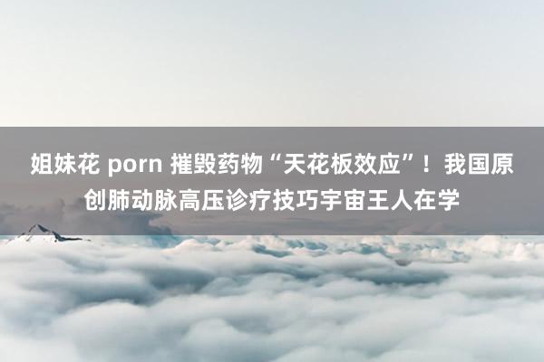 姐妹花 porn 摧毁药物“天花板效应”！我国原创肺动脉高压诊疗技巧宇宙王人在学