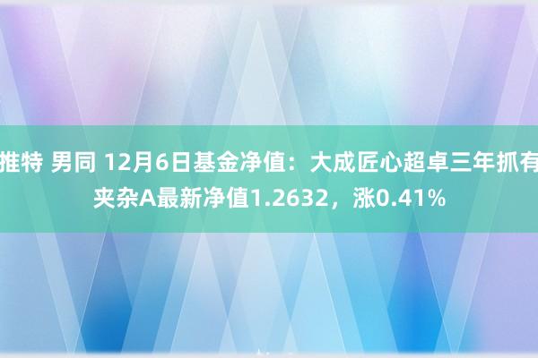 推特 男同 12月6日基金净值：大成匠心超卓三年抓有夹杂A最新净值1.2632，涨0.41%