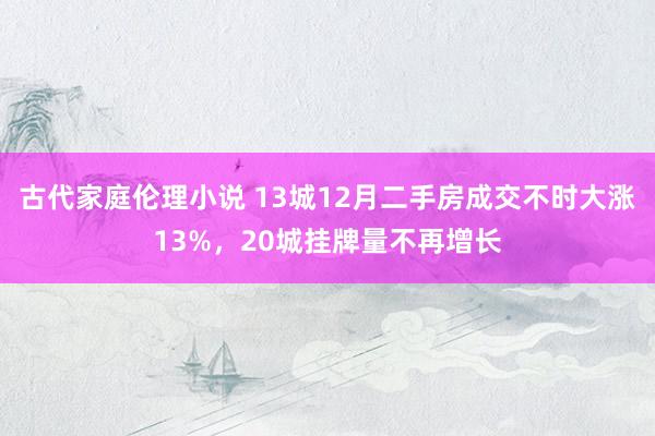 古代家庭伦理小说 13城12月二手房成交不时大涨13%，20城挂牌量不再增长