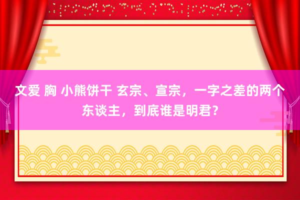 文爱 胸 小熊饼干 玄宗、宣宗，一字之差的两个东谈主，到底谁是明君？