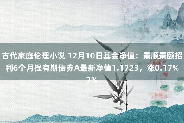 古代家庭伦理小说 12月10日基金净值：景顺景颐招利6个月捏有期债券A最新净值1.1723，涨0.17%