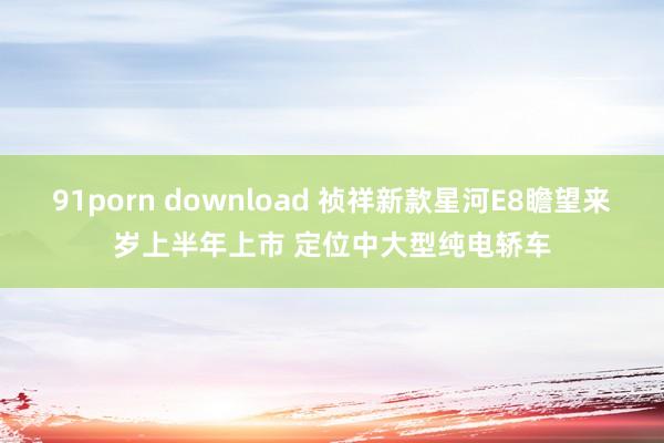 91porn download 祯祥新款星河E8瞻望来岁上半年上市 定位中大型纯电轿车