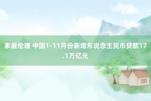 家庭伦理 中国1-11月份新增东说念主民币贷款17.1万亿元