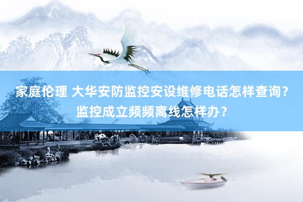 家庭伦理 大华安防监控安设维修电话怎样查询？监控成立频频离线怎样办？