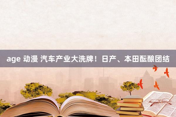 age 动漫 汽车产业大洗牌！日产、本田酝酿团结