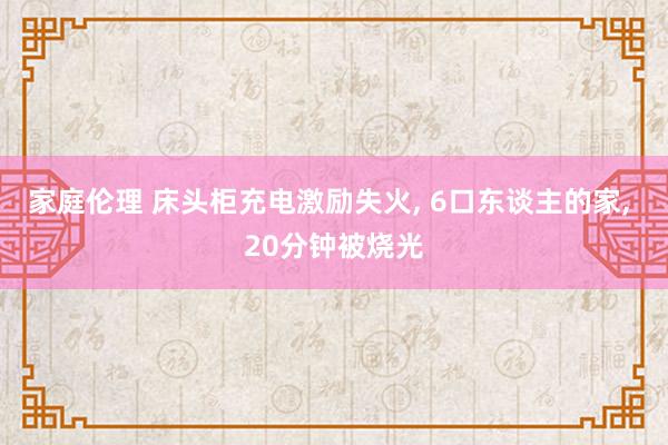 家庭伦理 床头柜充电激励失火， 6口东谈主的家， 20分钟被烧光