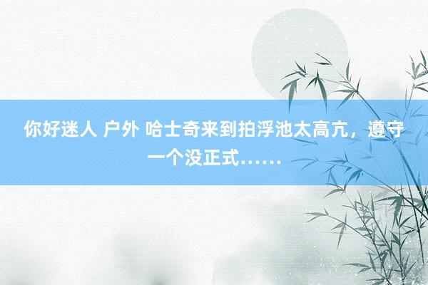 你好迷人 户外 哈士奇来到拍浮池太高亢，遵守一个没正式……