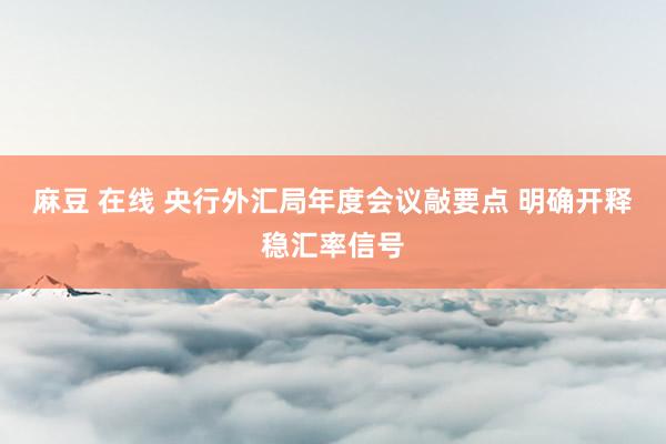 麻豆 在线 央行外汇局年度会议敲要点 明确开释稳汇率信号