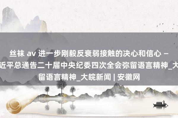 丝袜 av 进一步刚毅反衰弱接触的决心和信心 ——论学习贯彻习近平总通告二十届中央纪委四次全会弥留语言精神_大皖新闻 | 安徽网