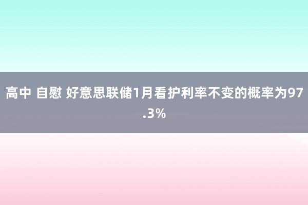 高中 自慰 好意思联储1月看护利率不变的概率为97.3%